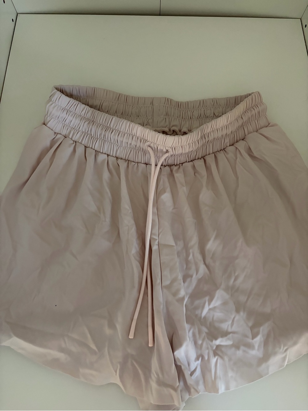 Women's Lightweight Elastic Waist Running Shorts in Light Pink